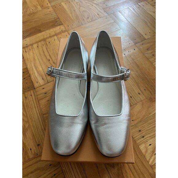 Metallic Leather Mary Jane Flats - Picture 4 of 11